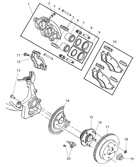 Caliper Disc Brake Diagram for 5139928AB
