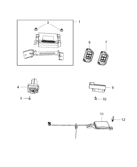 Antenna Remote Start And Keyless Entry Diagram for 68290768AB