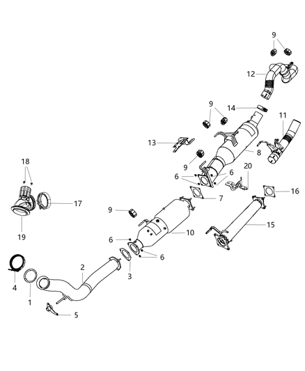 2004 Dodge Sprinter 3500 Filter Assembly Diesel Particulate Diagram for 68087361AG