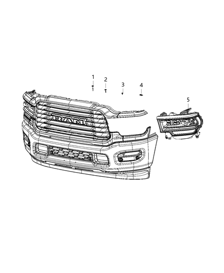 Headlamp Diagram for 68361901AC