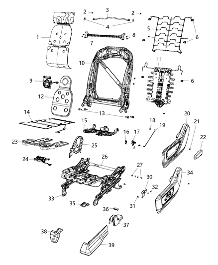 Frame Front Seat Cushion Diagram for 68272063AH