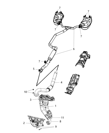 Muffler And Resonator Exhaust Diagram for 4743708AD