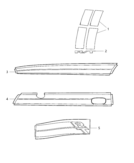 1993 Dodge B150 Decal Fender R/T Diagram for 1LW76SW1AA