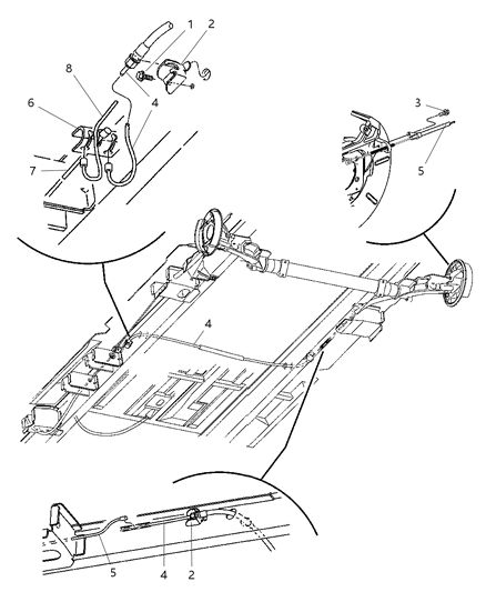 2005 Chrysler Town & Country Bracket Parking Brake Cable Diagram for 4683496AB