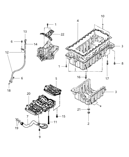 Bolt Hexagon Head Diagram for 68031588AA