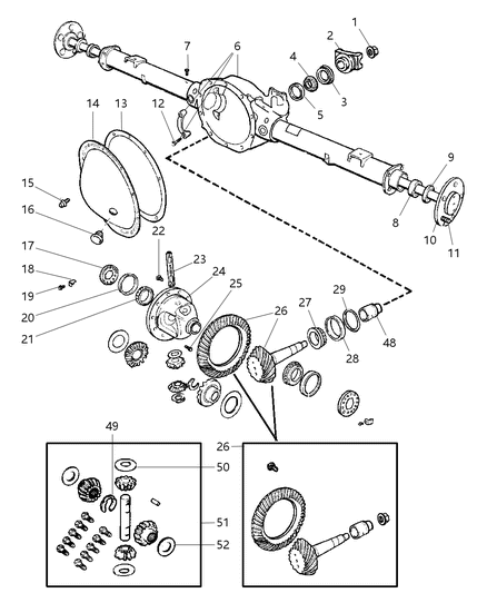 2003 Dodge Ram 2500 Van Housing Rear Axle Diagram for 68003634AA