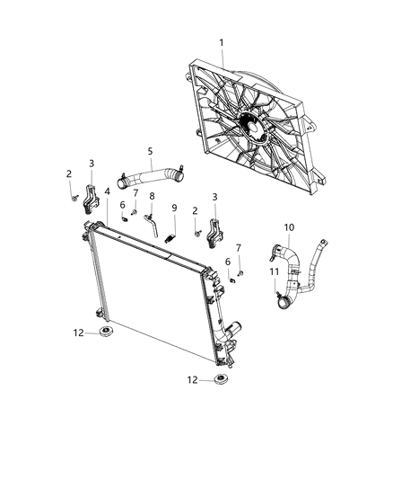 Hose Radiator Outlet Diagram for 5181877AG