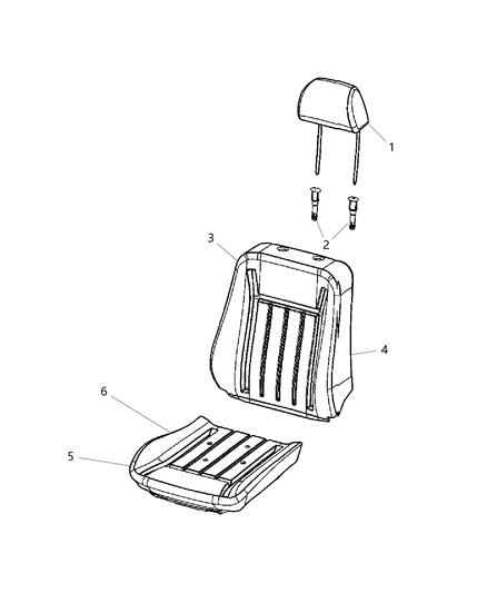 2013 Chrysler 300 Cover Front Seat Cushion Diagram for 1XC47JRRAA