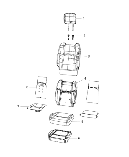 Cover Front Seat Cushion Diagram for 6XL91BD3AA