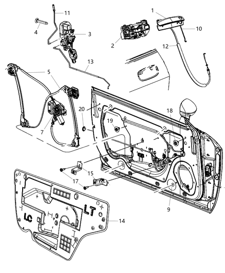 Latch Front Door Diagram for 68064403AB