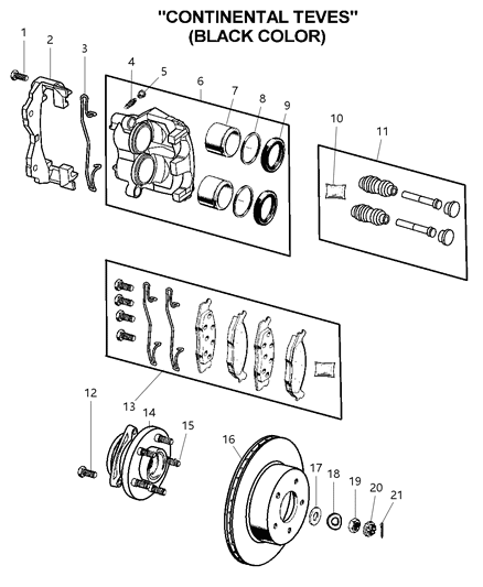 Hub And Bearing Brake Diagram for 52098679AC