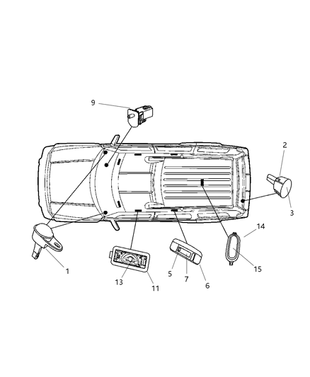 1998 Jeep Grand Cherokee Lamp Cargo Diagram for 5023881AA