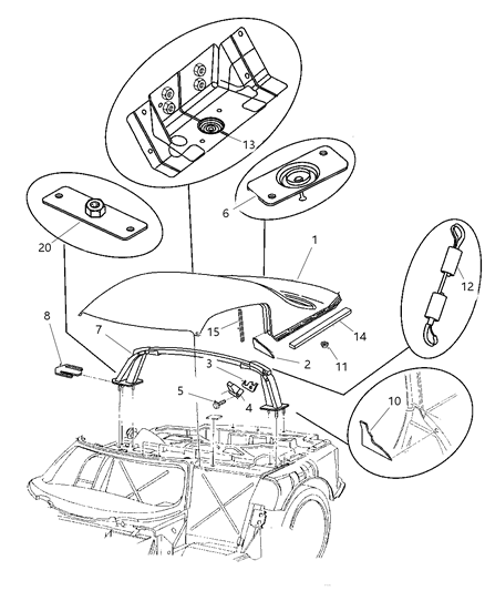 2002 Dodge Viper Plate Sport Bar To Frame Diagram for 4848849AA