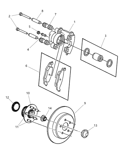 2004 Chrysler PT Cruiser Rotor Brake Diagram for 2AMV5652AA