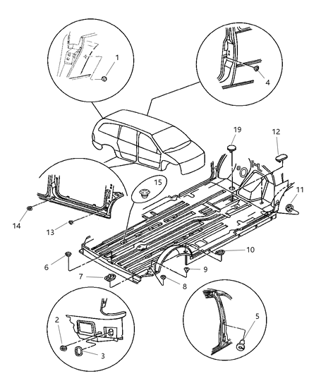 Plug Body 25.4Mm X 38.1Mm Floor Pan Diagram for 6004507