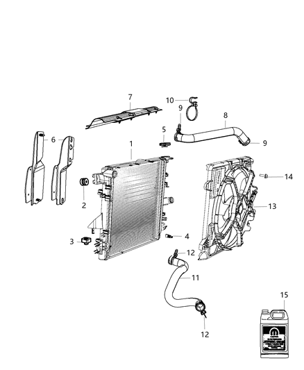 Hose Radiator Outlet Diagram for 55111395AC
