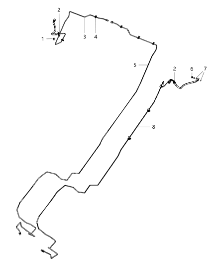 2016 Ram 2500 Tube Brake Hydraulic Control Unit To Union Right Diagram for 52125199AB