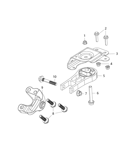 Engine Mount Rear Diagram for 68172349AB