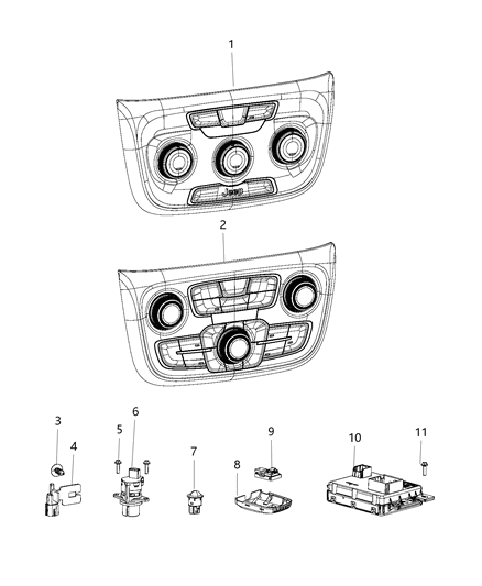 2001 Chrysler PT Cruiser Module A/C And Heater Diagram for 68455864AB
