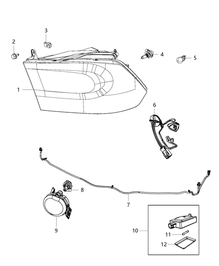 Lamp Headlamp Parking And Turn Diagram for 68093220AC