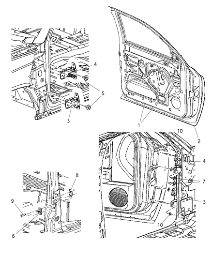 Door Front Diagram for 55359308AC
