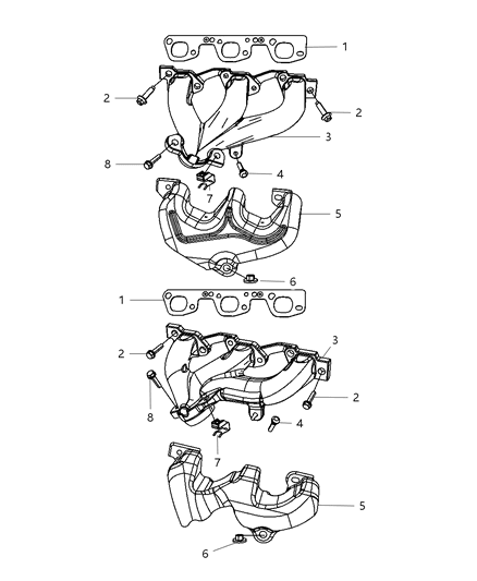 Shield Exhaust Manifold Diagram for 4892448AB