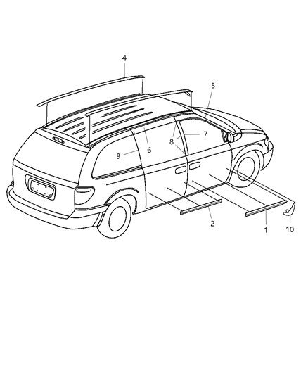 2014 Dodge Charger Molding Front Door Diagram for WW04CD7AB