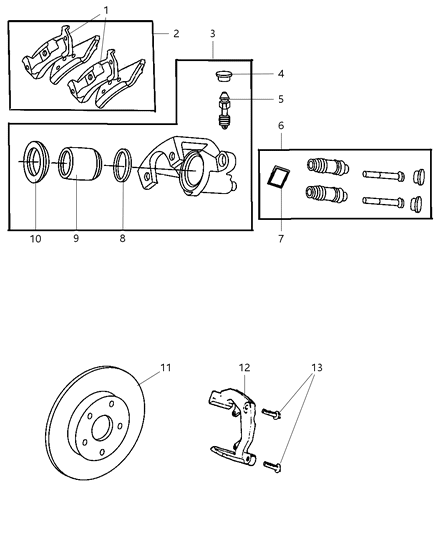2022 Jeep Grand Cherokee Pad Kit Rear Disc Brake, Front Diagram for BHKH5648