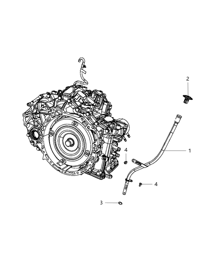 1984 Dodge D350 Tube Transmission Oil Filler Diagram for 5273372AE