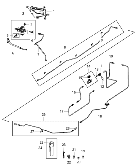 2011 Jeep Liberty Fitting Fuel Line Tee Diagram for 68194681AA