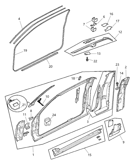 Seal Bodyside Foam Block Diagram for 55275508AA