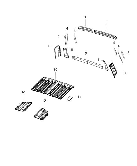 Panel Headliner Left Diagram for 6QD60TX7AD