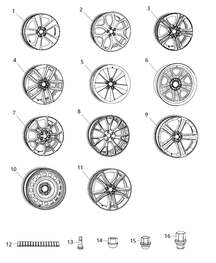 Wheel Aluminum Diagram for 5LD38VXWAB