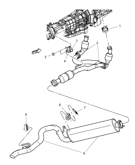 Pipe And Converter Exhaust Diagram for 52128736AB
