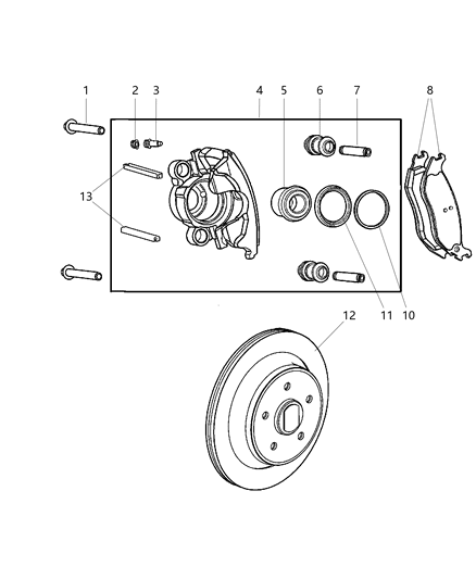 2024 Jeep Grand Wagoneer Caliper Disc Brake Diagram for 5093542AA