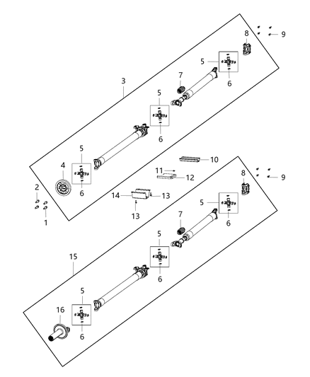Snap Ring Universal Joint Diagram for 68206318AA