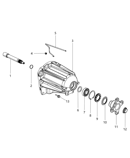 1987 Dodge Aries Output Shaft Transmission Extension Diagram for 52852997AB