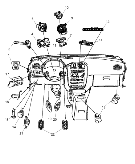 2011 Dodge Charger Clockspring Diagram for 4685712AC