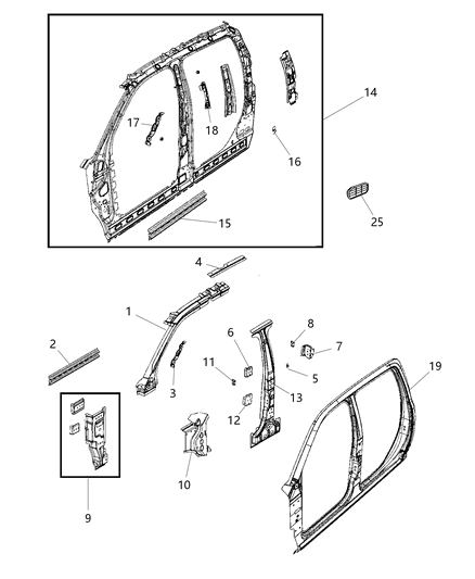 Bracket Grab Handle A - Pillar Diagram for 55372806AA