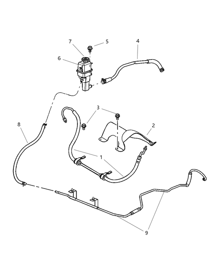2001 Dodge Stratus Hose Power Steering Pressure Diagram for 4764719AC