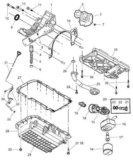 2004 Dodge Durango Screw And Washer Hexagon Head M8X1.25X55 [M8X1.25X55.00] Diagram for 6101745