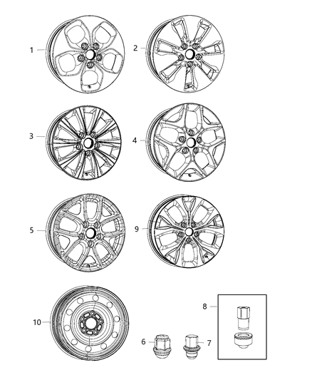 Wheel Aluminum Diagram for 5RJ43XZAAB