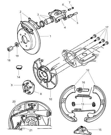 1987 Dodge Charger Pad Kit Rear Disc Brake Diagram for V2014036AD