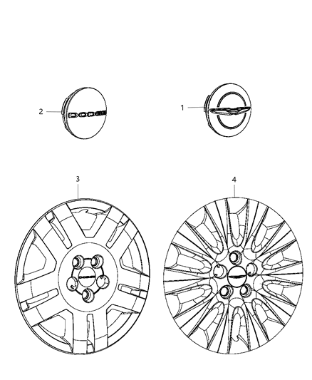 Cover Wheel Diagram for 1TQ14PAKAA