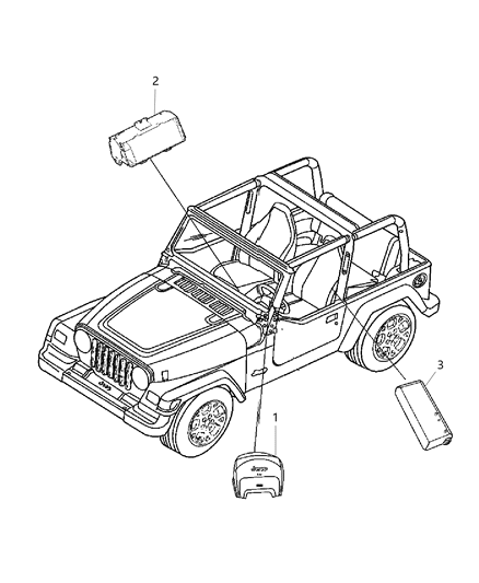 1985 Jeep J20 Air Bag Driver, Driver Side Diagram for 1QP31DX9AL