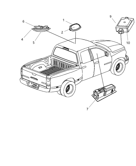 2008 Dodge Ram 3500 Lamp Dome Diagram for 5JG58BD1AB