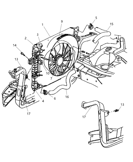 1991 Dodge Colt Isolator Radiator Diagram for 52079418