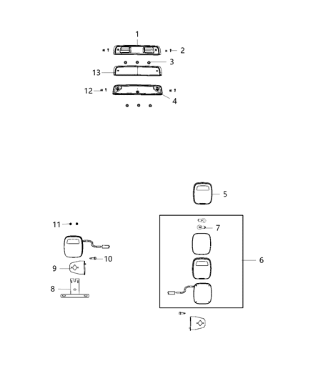 Lamp Center High Mounted Stop Diagram for 68412027AB