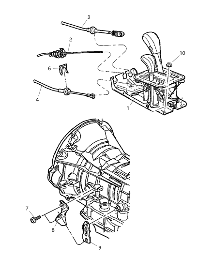 2024 Jeep Grand Cherokee Cable Gearshift Control Diagram for 52104060AD