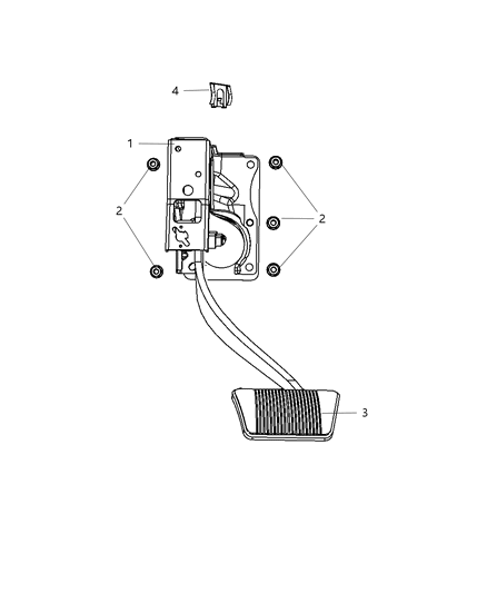 1999 Chrysler Town & Country Pad Pedal Diagram for 68020438AA